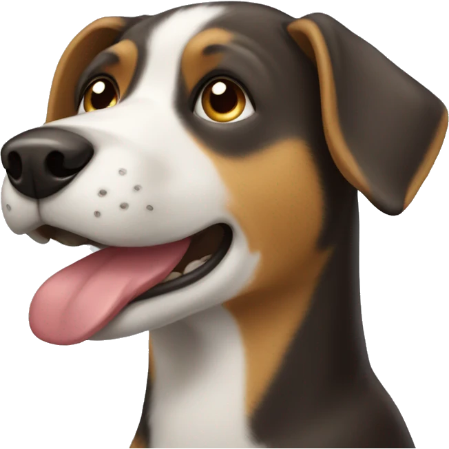 Dog with rizz face emoji