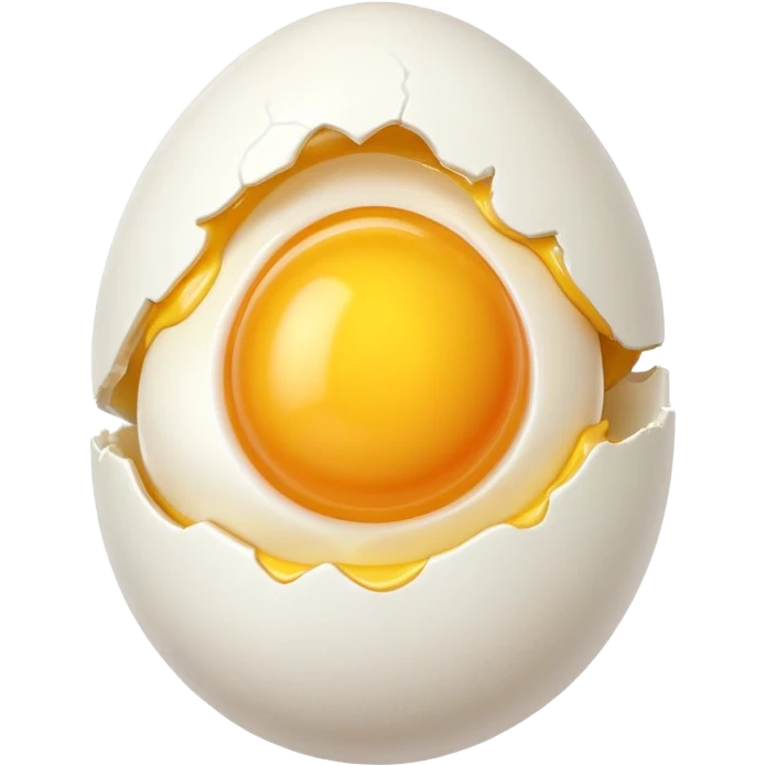egg object icon, cracked egg with yolk, 3D cartoon, mobile game icon style, clean background, no text, no watermark
 emoji