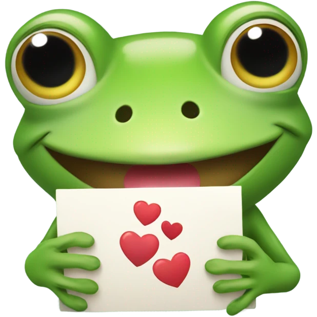 A valentine frog emoji