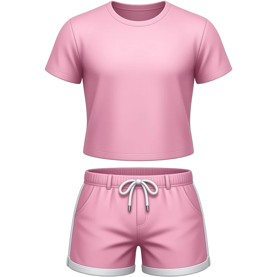 a cute light pink set of t-shirt and shorts emoji