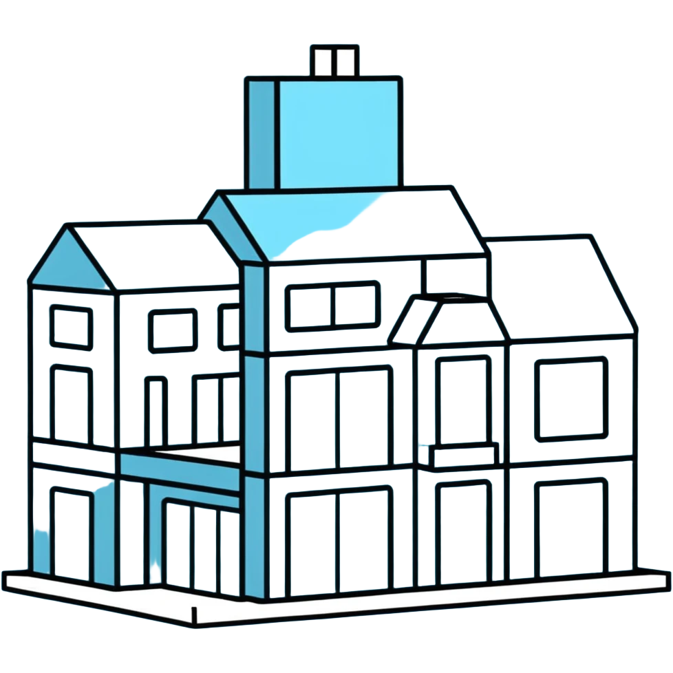 Pastel blue building blocks toy emoji