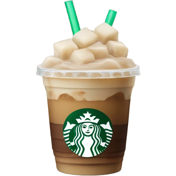 Starbuck ice coffee with ice cubes emoji