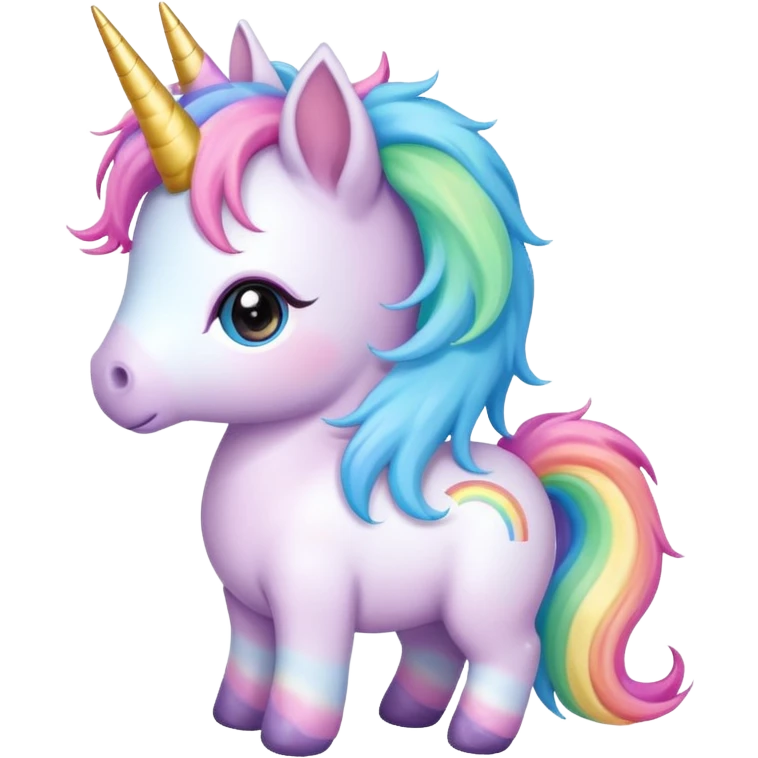 Rainbow Chibi anime baby unicorn  emoji