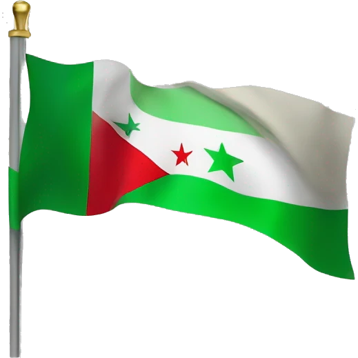 syrian flag but green instead of red and 3 stars emoji