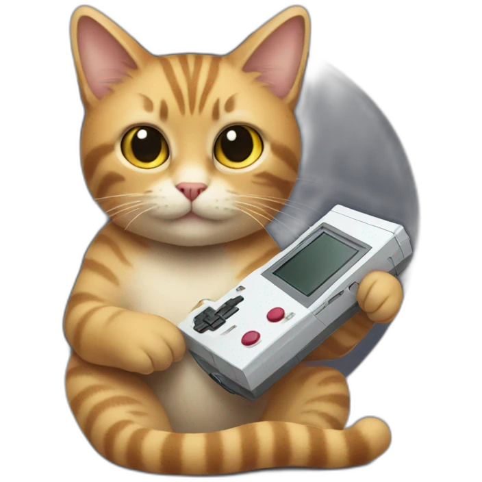 a cat playing gameboy emoji