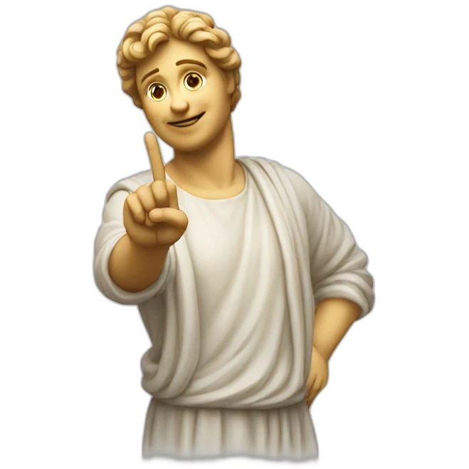 italian statue doing pinched fingers italian gesture emoji