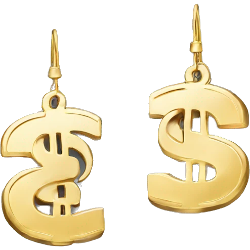 dollar shaped earring emoji