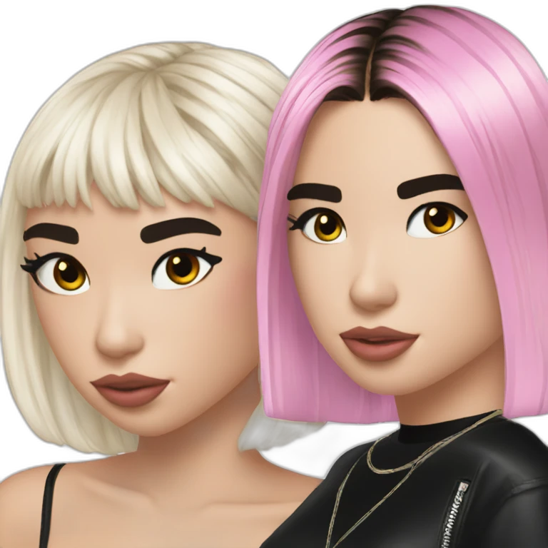 Dua Lipa and Angele emoji