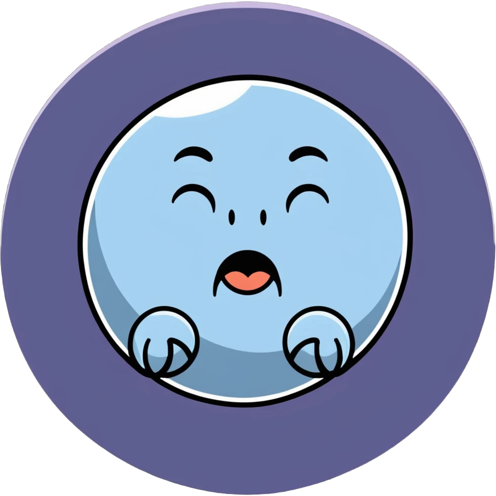 full moon with a yawning sleepy face and droopy eyes emoji