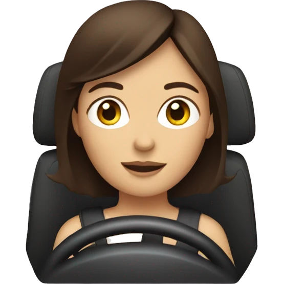 Brunette driving emoji