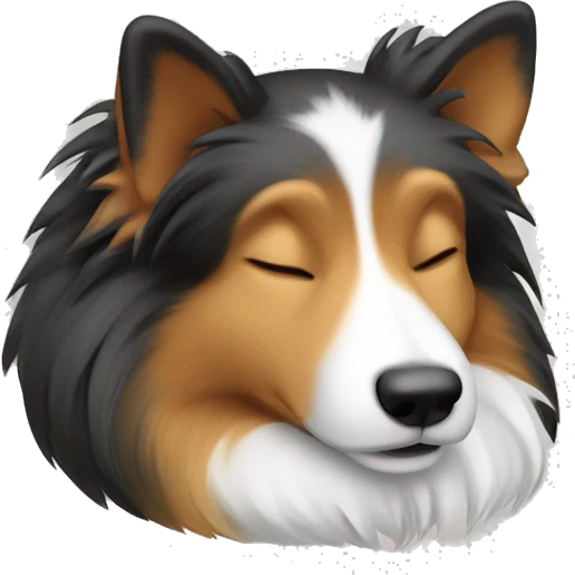 sleeping shetland sheepdog emoji