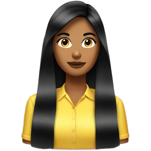 Tanned woman with long black hair dressed in Y2K preppy hair, makeup, and neon attire emoji