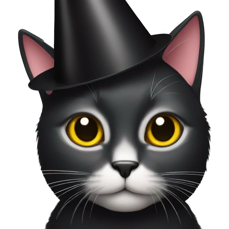 black cat with birthday hat emoji