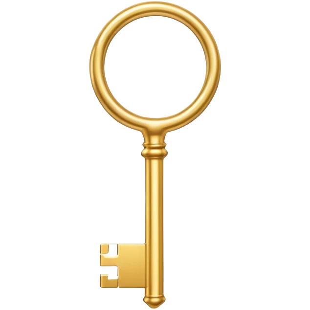 simple golden key, minimal design emoji