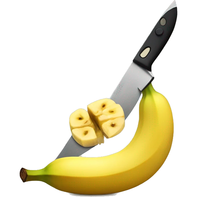 a banana being cut by a knife emoji