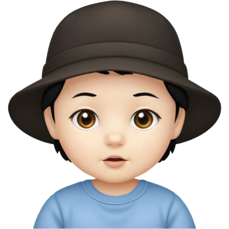 baby with hat black hair emoji