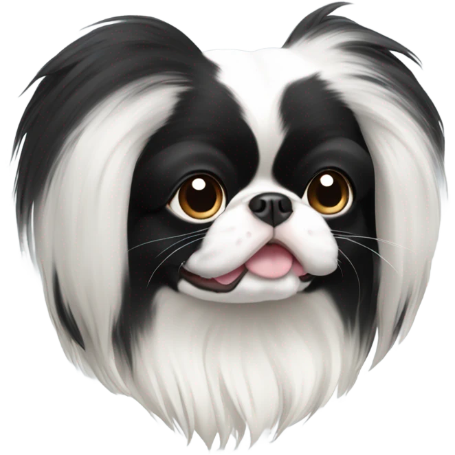 black and white japanese chin dog emoji