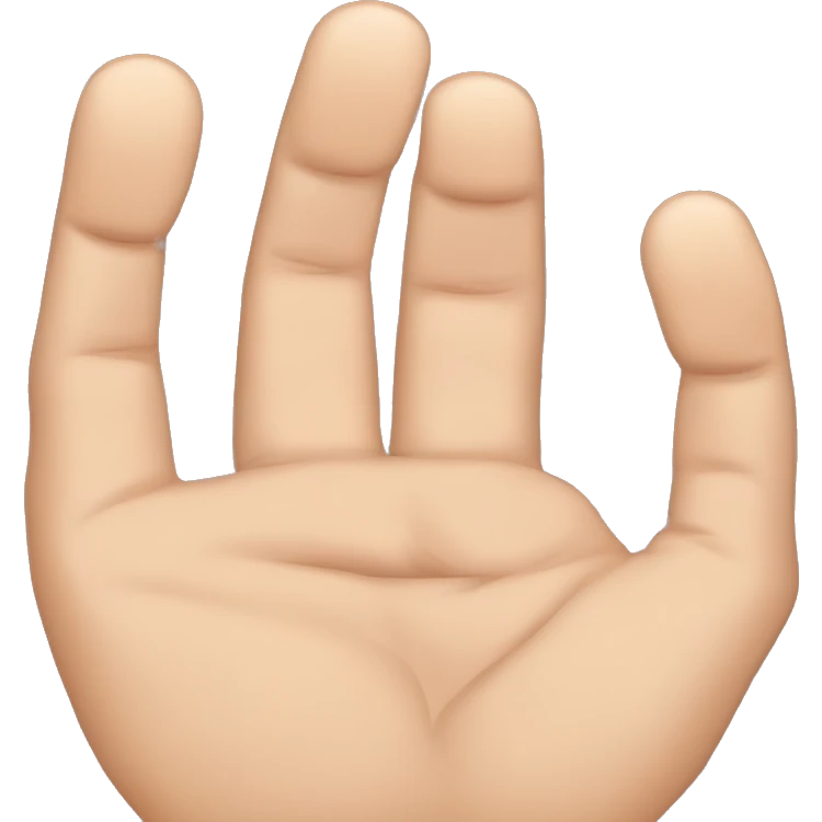 all fingers raised except the ring finger, The thumb is holding the ring finger but it is not shown. emoji