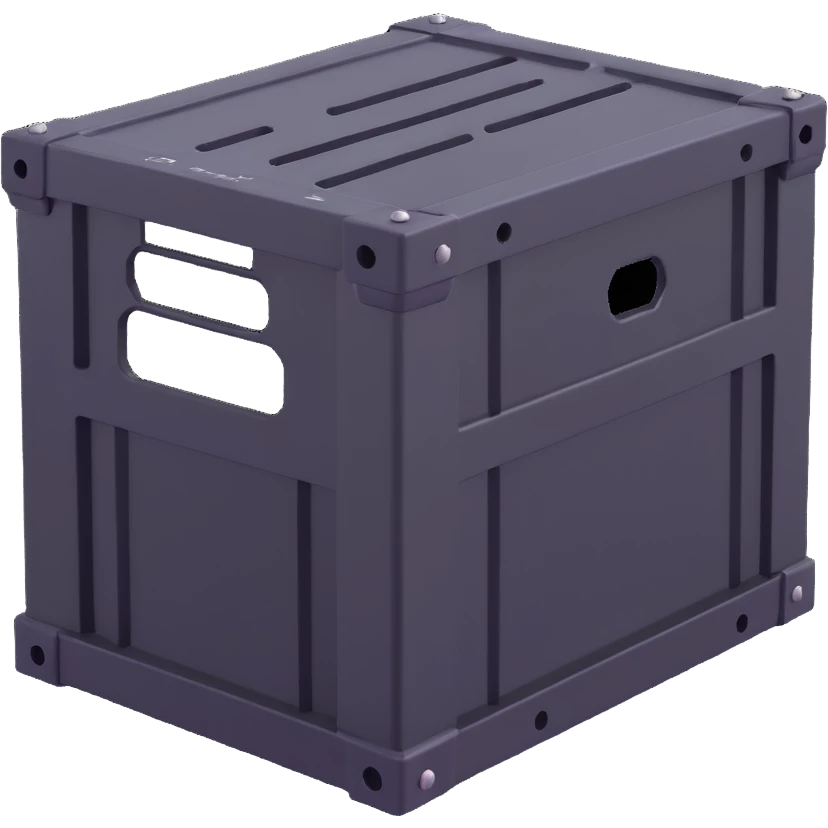 industrial crate, heavy metal with bolts and vents emoji