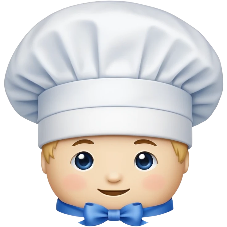 chef's hat with a blue ribbon. emoji