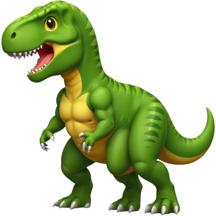t-rex showing off big muscles, emoji style emoji