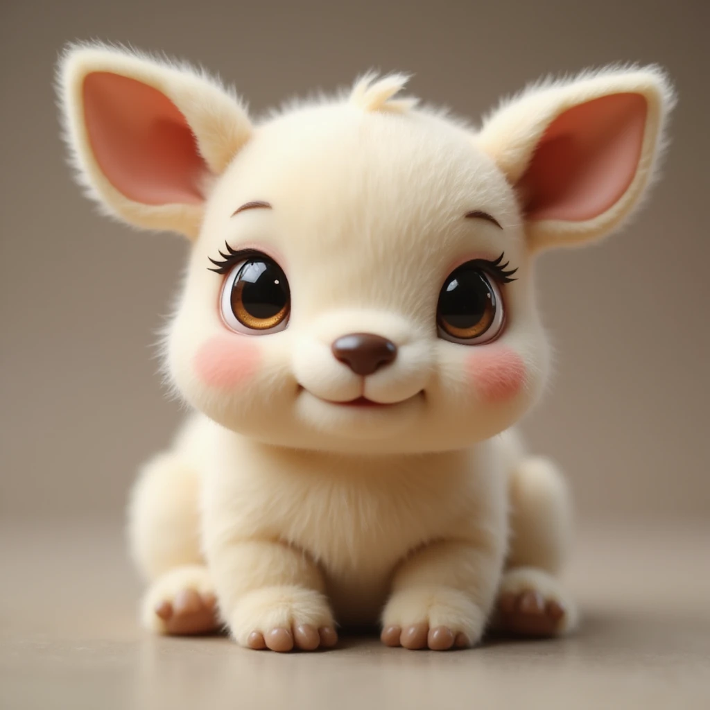 realistic café latte vanille with expressive doe eyes and pink cheeks, transparent background emoji