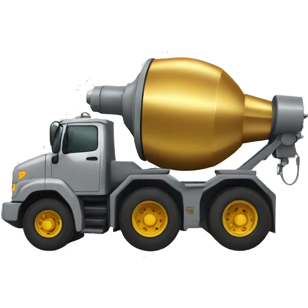 a cement mixer wearing gold jewelry emoji