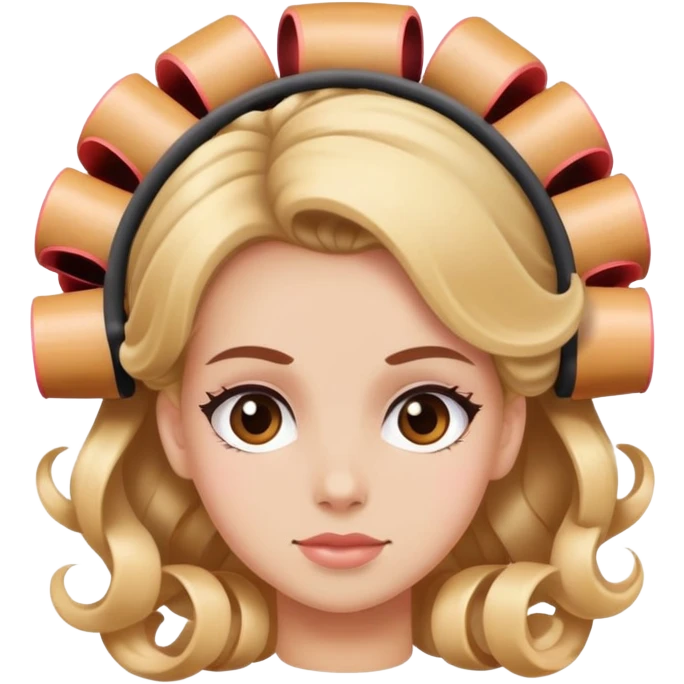 girl with hair rollers  emoji