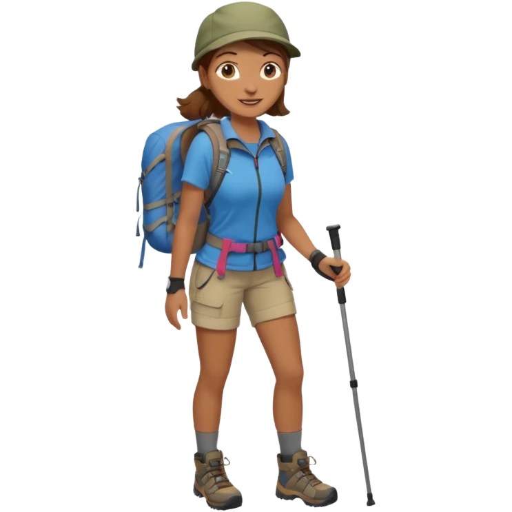 woman hiking  brown hair emoji