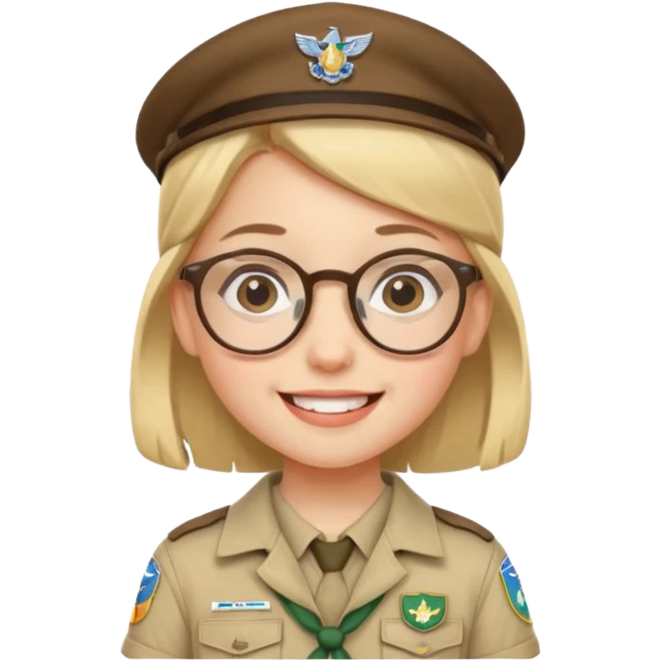 scout girl little with glassess emoji