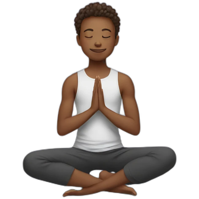 boy doing yoga emoji
