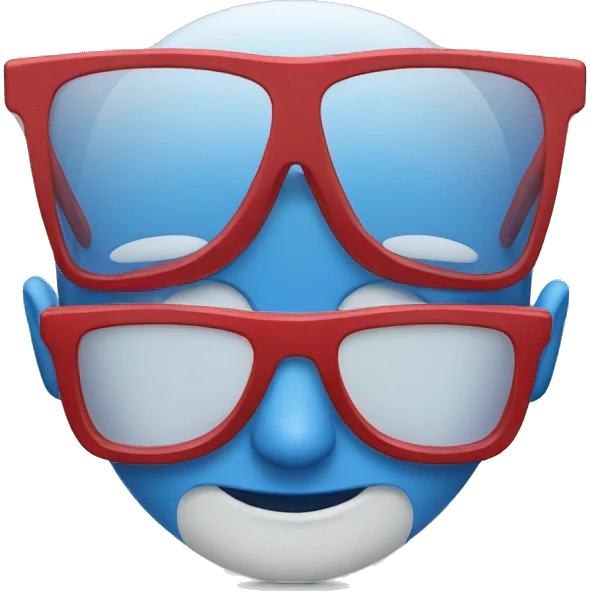 blue and red glasses  emoji