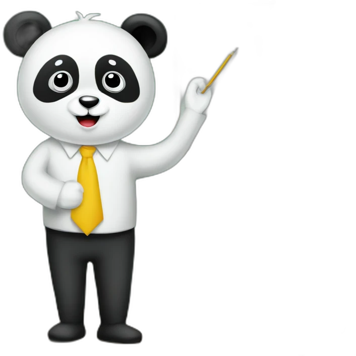 panda teacher chalkboard emoji