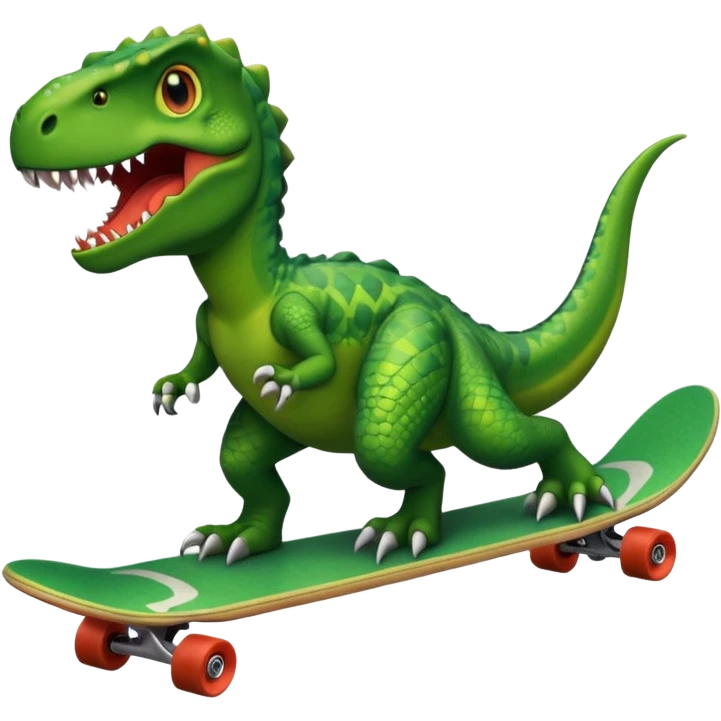 Dinosaur on a skateboard emoji