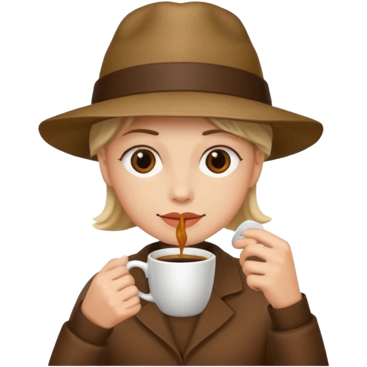 drinking coffee with hat emoji