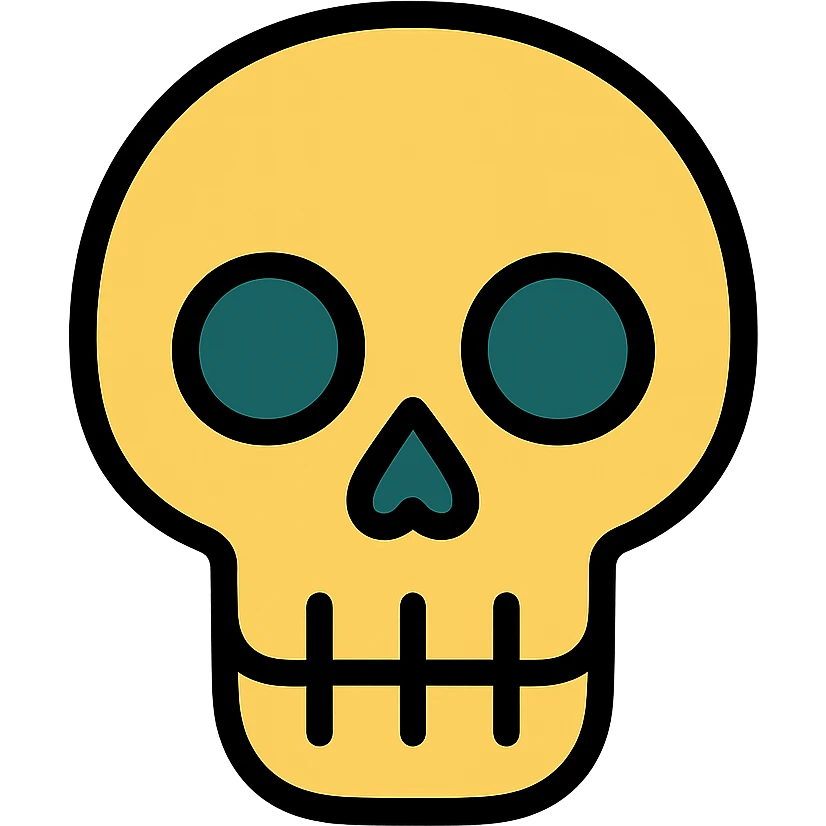colored skeleton head icon emoji