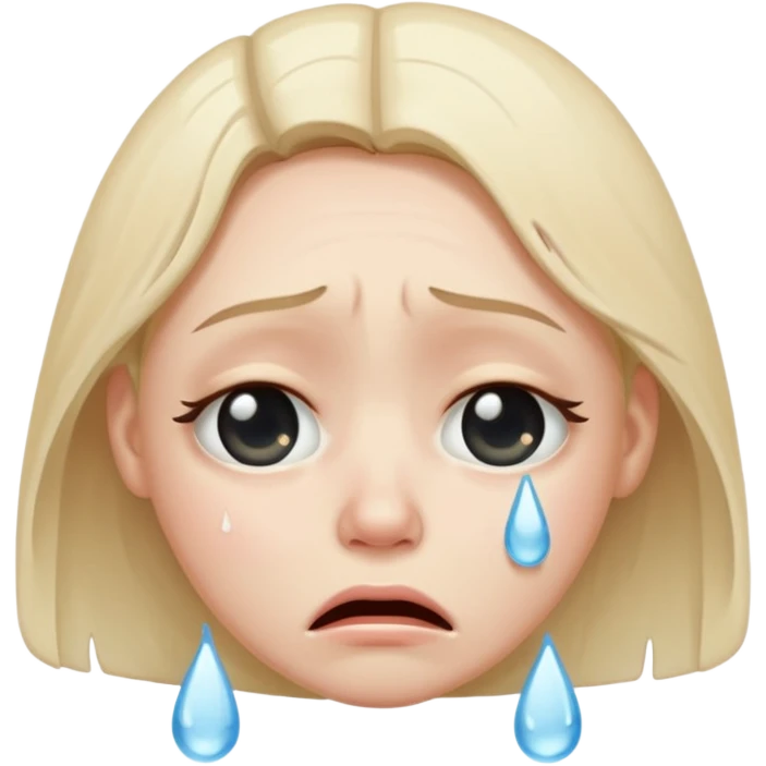 crying face emoji, clear tears, no text emoji