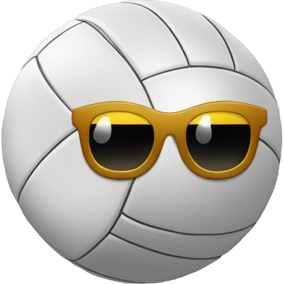 sunglasses emoji with a volleyball in it's hand emoji