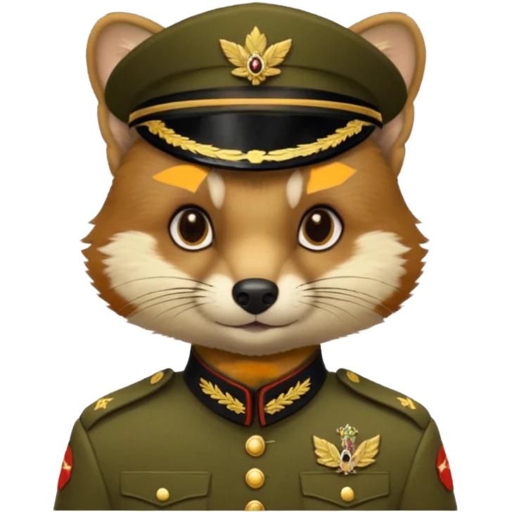 Marten in military uniform emoji