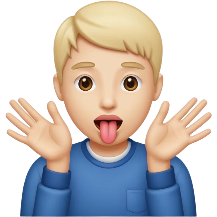 Sticking out tongue hands on the side emoji
