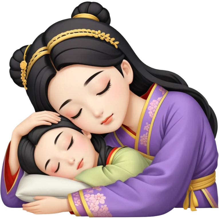 Beautiful girl sleeping in Hanfu emoji