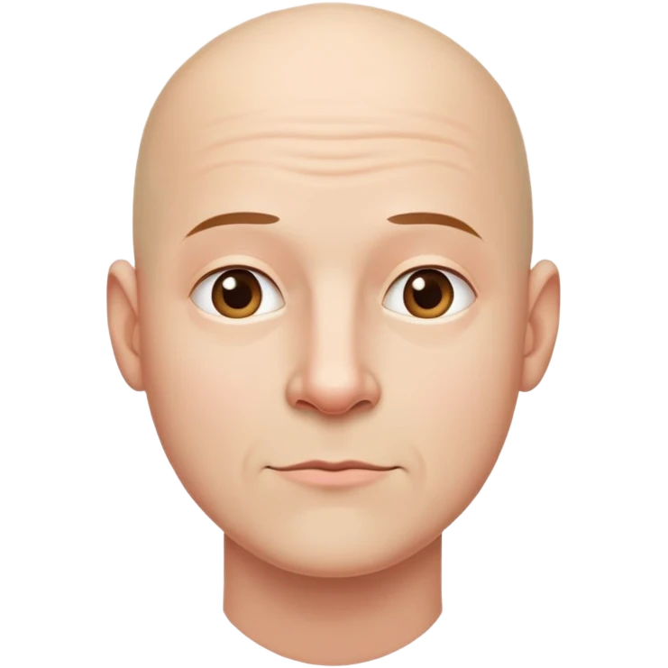 A person that is bald and long chin emoji