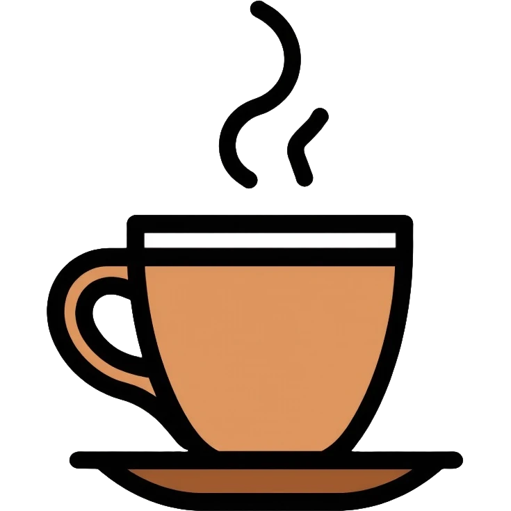 A simple steaming coffee cup emoji