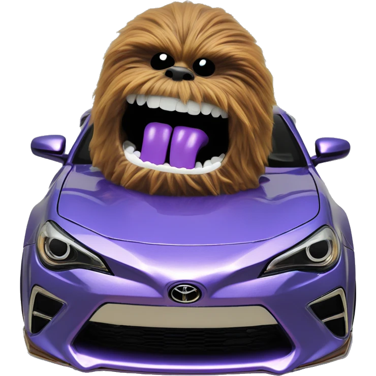 Hot wheel furry Chewbacca teeth grill Toyota 86 blueberry furry finish ,chrome wheels  emoji