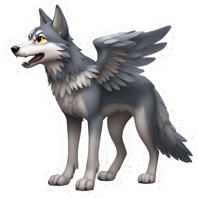 Winged Wolf full body emoji