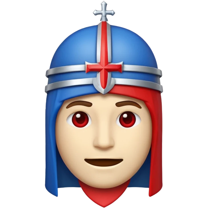 Make me an emoji to my school Holy cross davao college  representing this three colors ❤️💙🤍 make it like a crusader. emoji