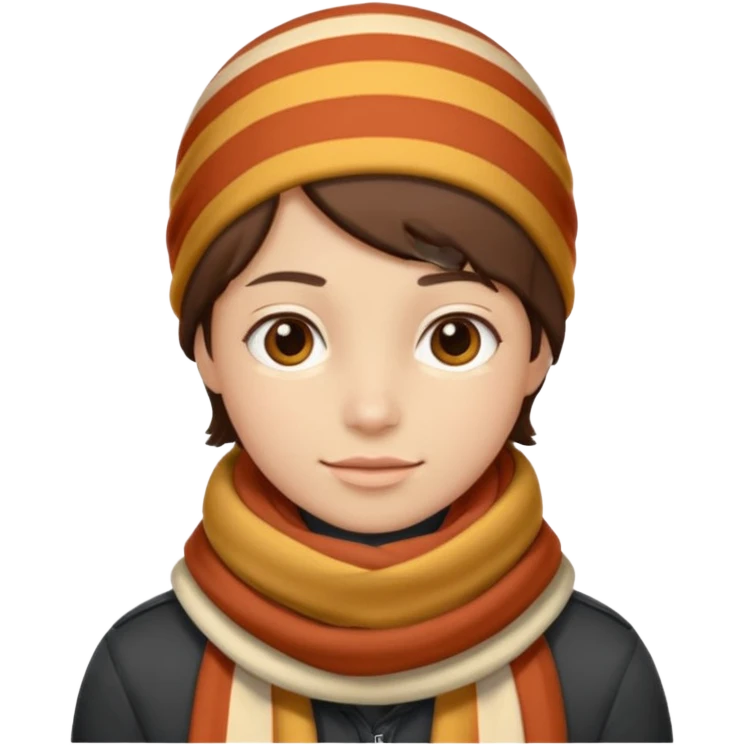 Character with striped Scarf emoji