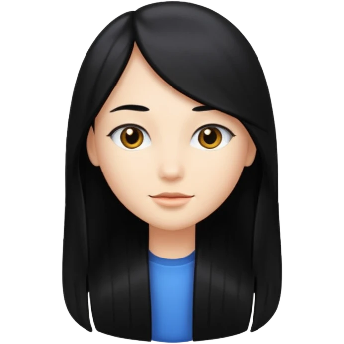 Long black hair  emoji
