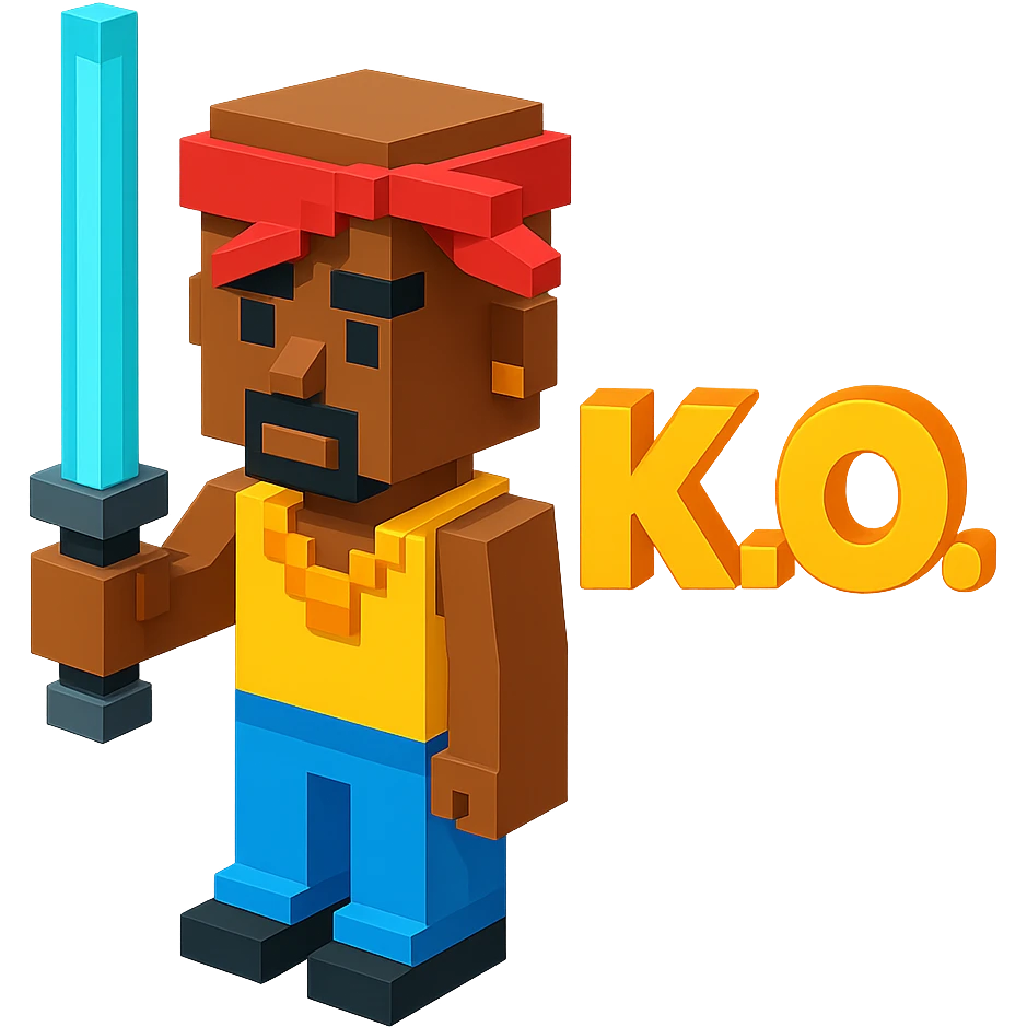 репер 2Pac с джедайским мечем и надписью K. O., no background  emoji