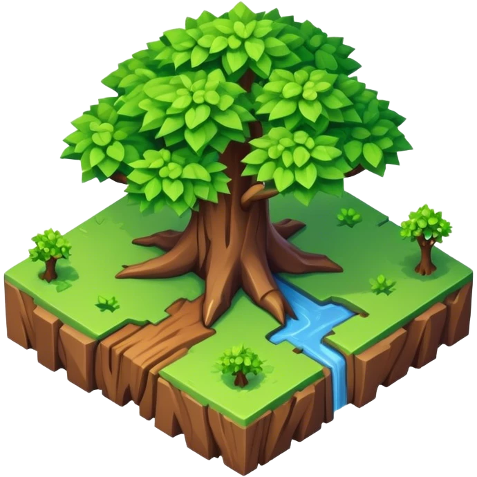StarCraft-inspired, isometric rugged terrain tree emoji